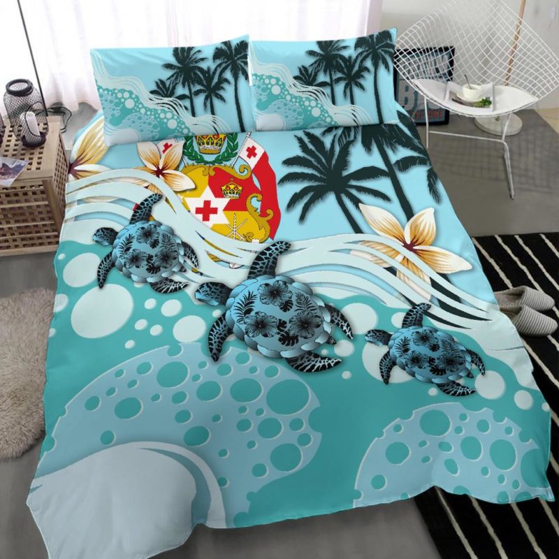 Tonga Bedding Set - Blue Turtle Hibiscus A24