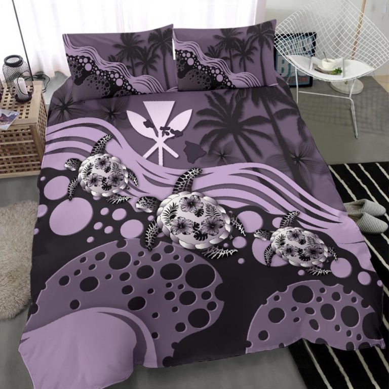 Hawaii Bedding Set - Purple Turtle Hibiscus  A24