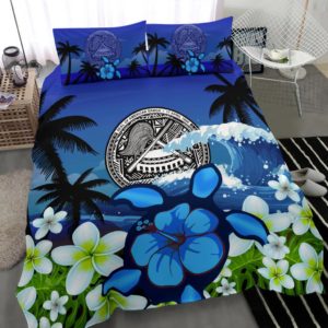 American Samoa Bedding Set Turtle Hibiscus Th5