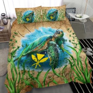 Hawaii Kanaka Maoli Bedding Set Sea Turtle Vintage K4