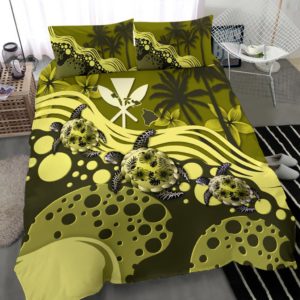 Hawaii Bedding Set - Yellow Turtle Hibiscus A24