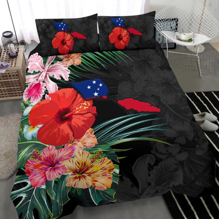 Samoa Map - Hibiscus Bedding Set J0