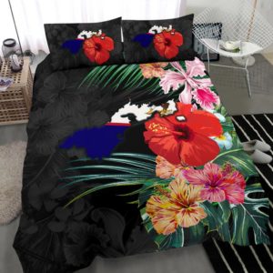 American Samoa Map - Hibiscus Bedding Set J0