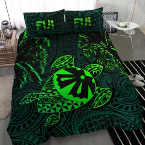 Fiji Islands Green Tapa Turtle Bedding Set J0