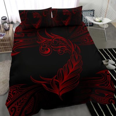 New Zealand Fern Koru Bedding Set - Red J0