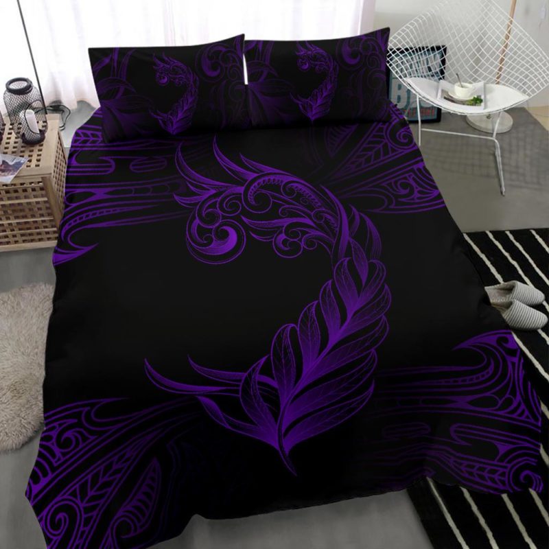 New Zealand Fern Koru Bedding Set - Purple J0