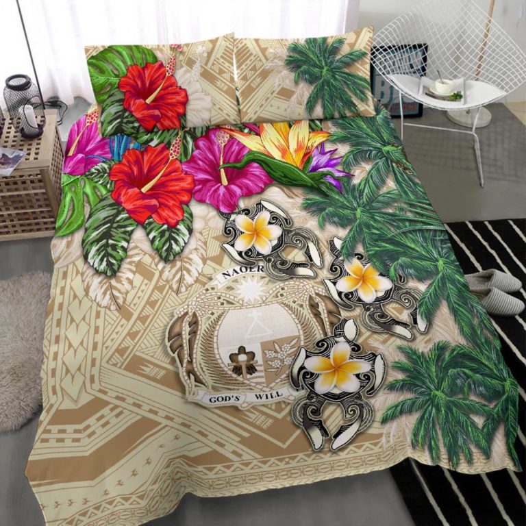 Nauru Bedding Set - Hibiscus Turtle Tattoo Beige A02