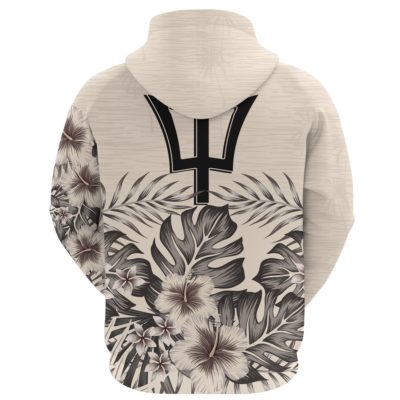 Barbados Hoodie The Beige Hibiscus No A7
