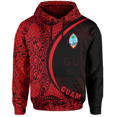 Guam Micronesia Hoodie Red - Round Style - J1