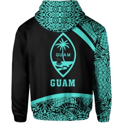 Guam Micronesia Hoodie Turquoise - Round Style - J1