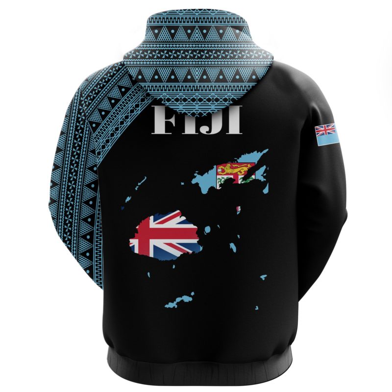 Fiji Map Hoodie Black Style 02 A5