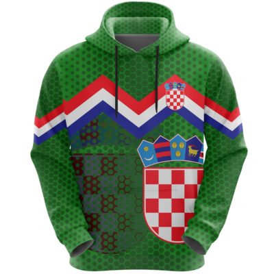 Croatia Coat Of Arms Hoodie Green A5