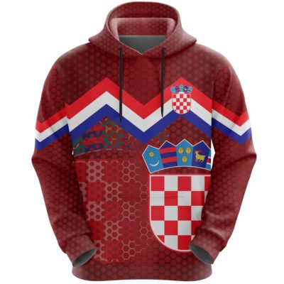 Croatia Coat Of Arms Hoodie Red A5