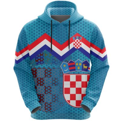 Croatia Coat Of Arms Hoodie Blue 2nd A5