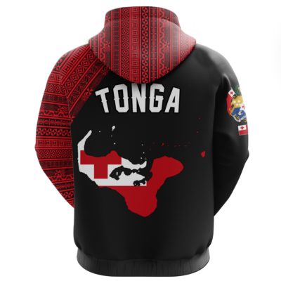 Tonga Map Hoodie Version Black A5