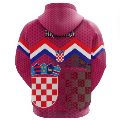 Croatia Coat Of Arms Hoodie Pink A5