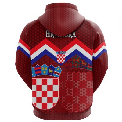 Croatia Coat Of Arms Hoodie Red A5