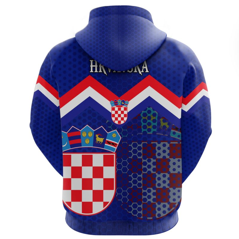 Croatia Coat Of Arms Hoodie Blue A5