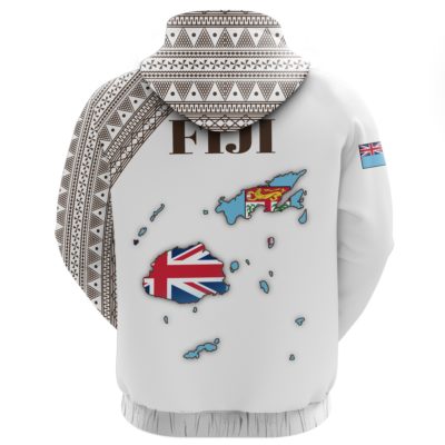 Fiji Map Hoodie White Style 02 A5