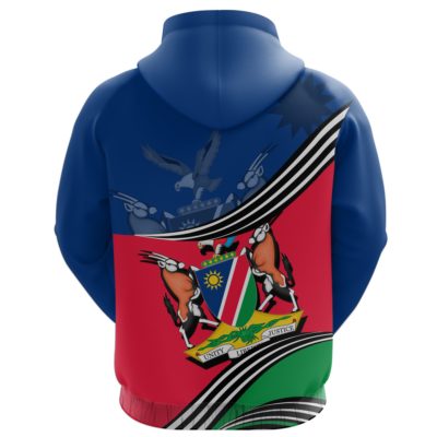 Namibia Zip-up Hoodie Analog Style with Coat of Arms K7