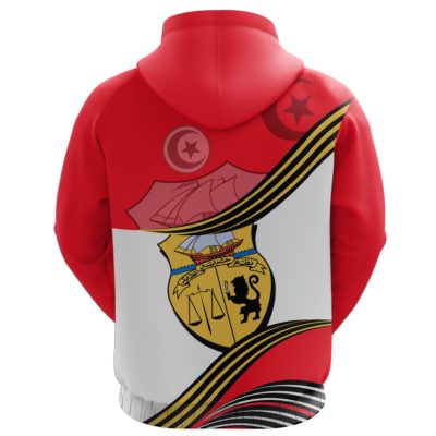 Tunisia Zip-up Hoodie Analog Style with Coat of Arms K7