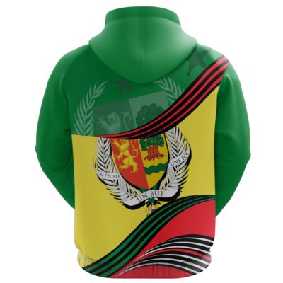 Senegal Zip-up Hoodie Analog Style with Coat of Arms K7