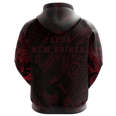 Papua New Guinea Hoodie Bird Of Paradise All Over Hoodie Red TH5