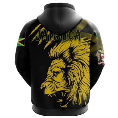 Jamaica Zip-Up Hoodie Lion Coat Of Arms Zipper Hoodie TH5