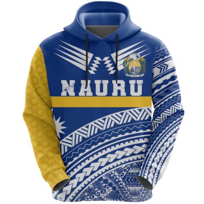 Nauru Hoodie Nauru Polynesian Coat Of Arms All Over Hoodie TH5