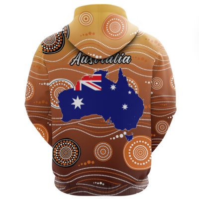 1stTheWorld Australia Hoodie Map Kangaroo Aboriginal (Zip) A10