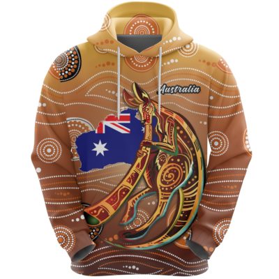 1stTheWorld Australia Hoodie Map Kangaroo Aboriginal A10