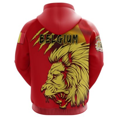 Belgium Zip-Up Hoodie Lion, Belgium Zipper Hoodie Flag TH5