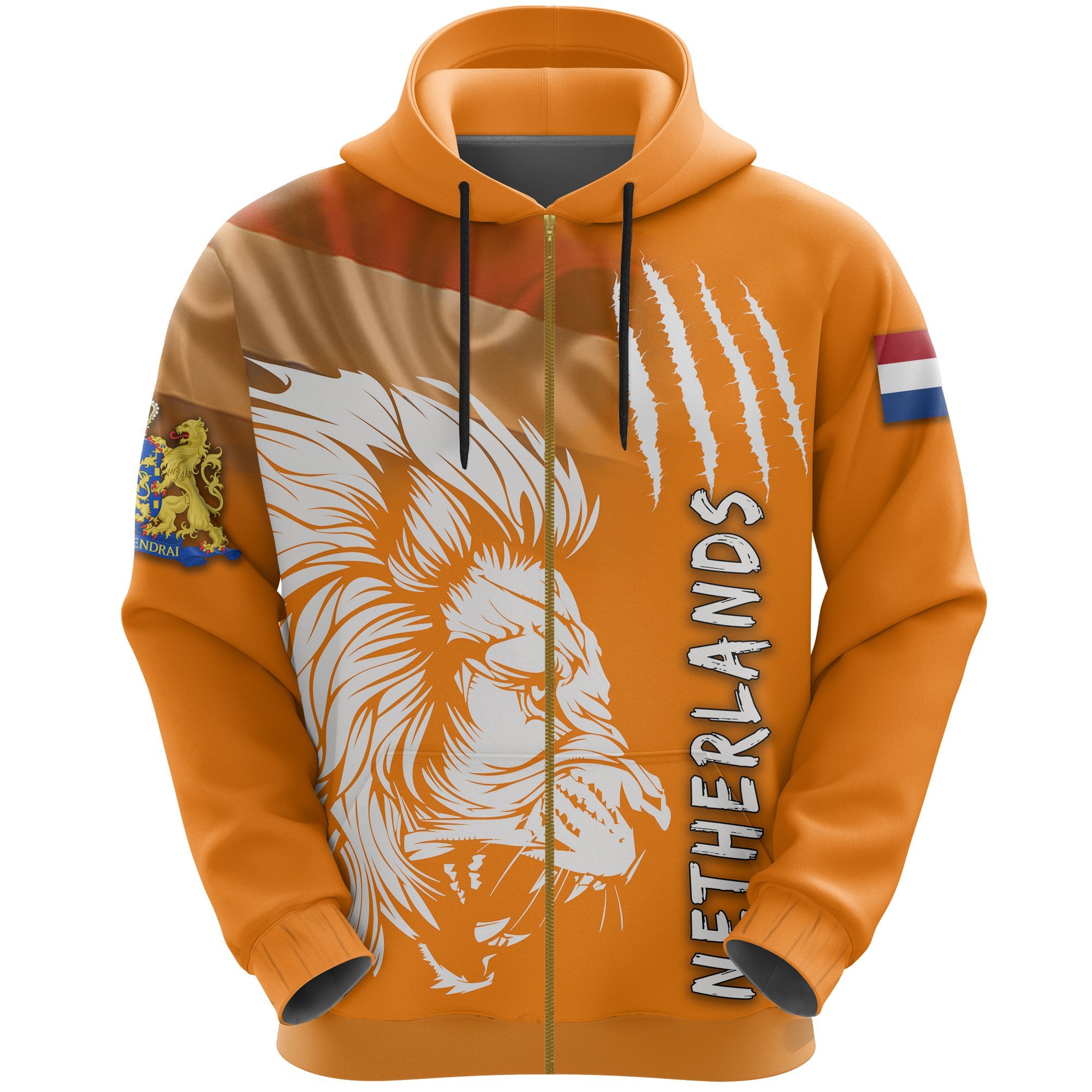 leerplan Tot stand brengen verkiezing Netherlands Zip-Up Hoodie Lion, Nederland Zipper Hoodie Flag TH5 – Art  Hoodie