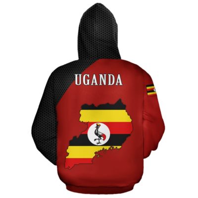Uganda Hoodie Map A5