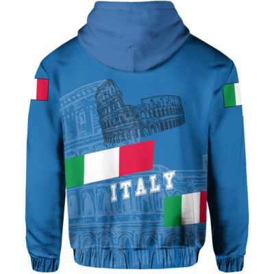 Italy Zipper Hoodie - Aslant Blue Version - Bn04