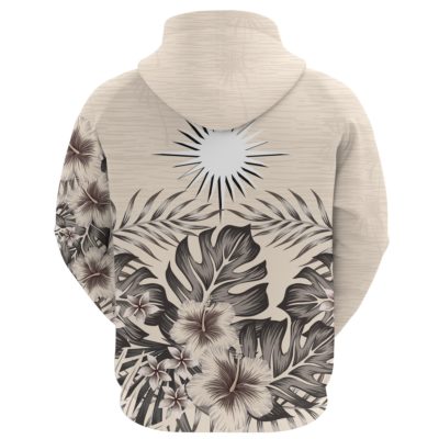 Marshall Islands Hoodie The Beige Hibiscus No A7