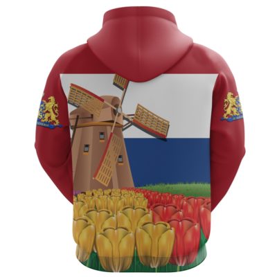 Netherlands Windmill and Tulips Hoodie K4