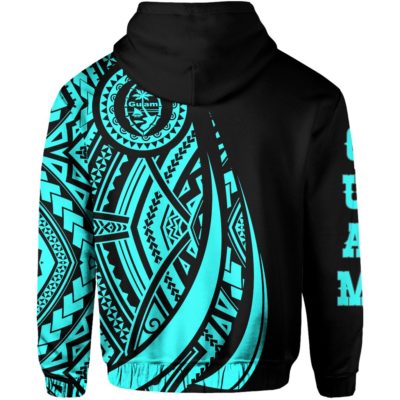 Hoodie Guam Polynesian Coat Of Arms Turquoise J7