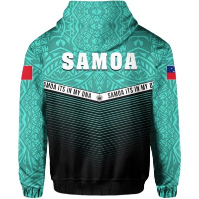 Samoa Polynesian Hoodie Turquoise - Mix Style J1