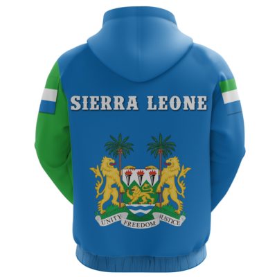 Sierra Leone Zip Hoodie Streetwear Style K4