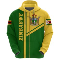 Zimbabwe Zip Hoodie Streetwear Style K4