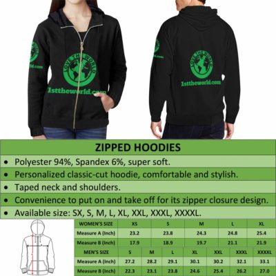 Tuvalu Hibiscus Zipper Hoodie A7