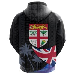 Fiji Masi Zip Up Hoodie Coat of Arms Coconut K4