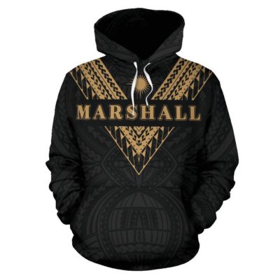 Marshall Islands All Over Hoodie - Gold Sailor Style - Bn01