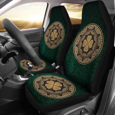 Ireland Car Seat Covers Celtic Four Leaf Clover  Th76