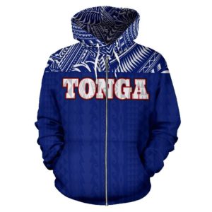 Zip Up Hoodie Tonga - Polynesian Blue Version - Bn09