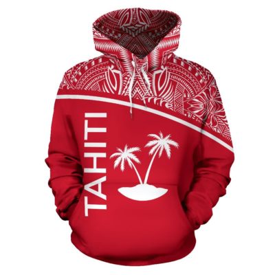 Tahiti All Over Hoodie - Polynesia Curve Style - Bn09