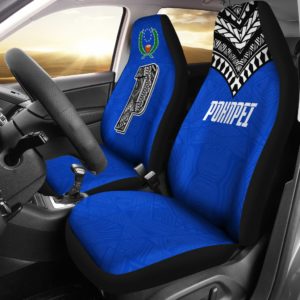 Pohnpei Flag Car Seat Covers Micronesian Pattern - BN09