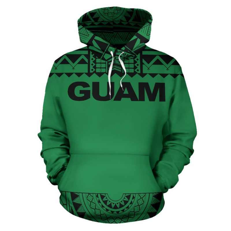 Hoodie Guam - Polynesian Green And Black - Bn09