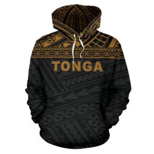 Hoodie Tonga Polynesian - Yellow Horizontal Style - Bn0912